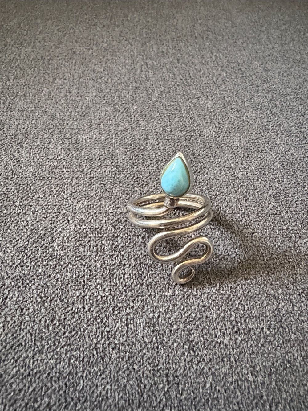 Turquoise Teardrop Snake Wrap Ring - Women Jewelry